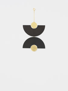 Double Arc Wall Hanging — Black Patina / Brass